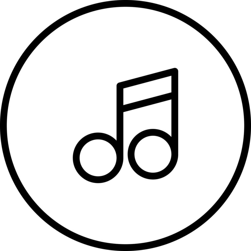 Line art Music Button icon in flat style. vector