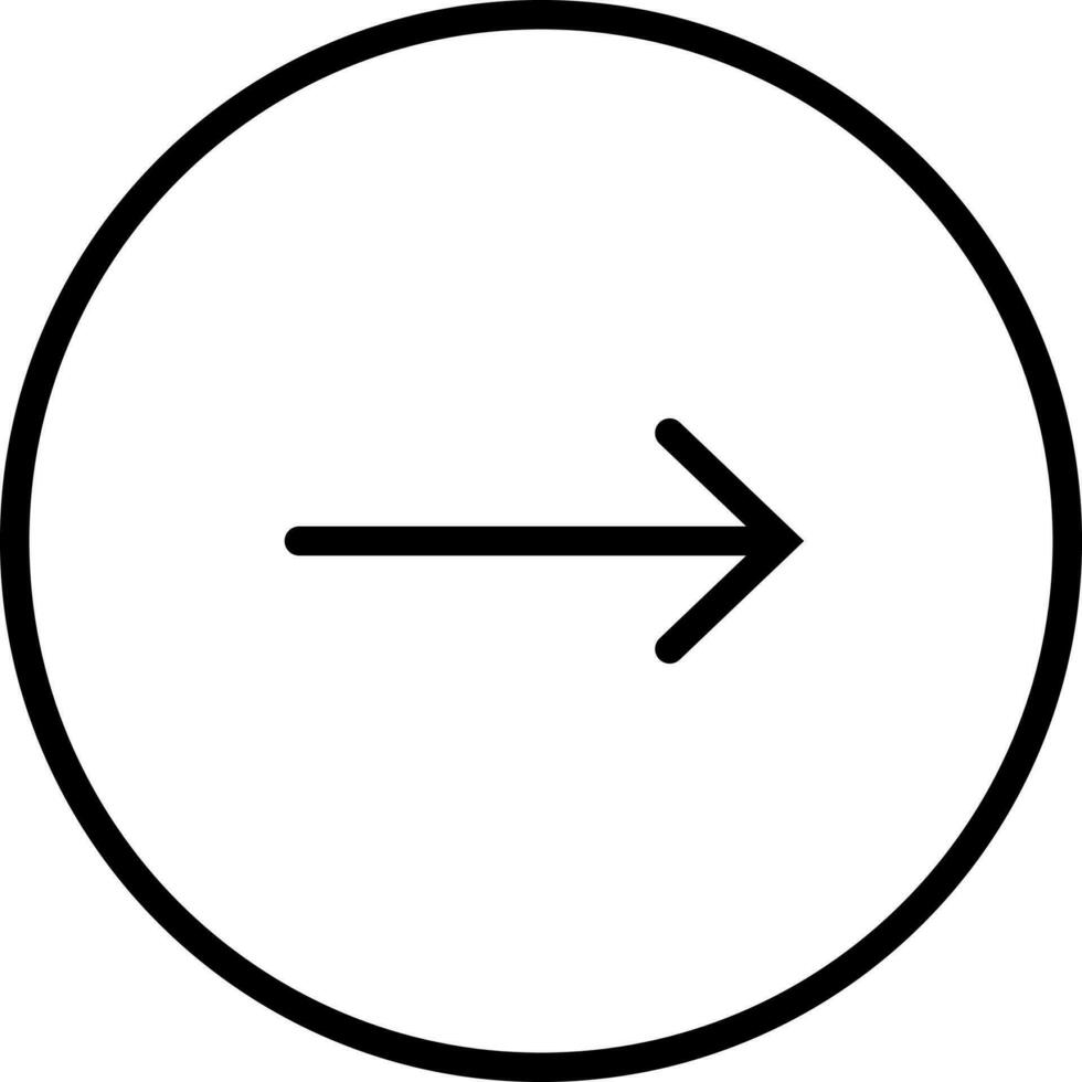 Right or Forward icon in line art. vector