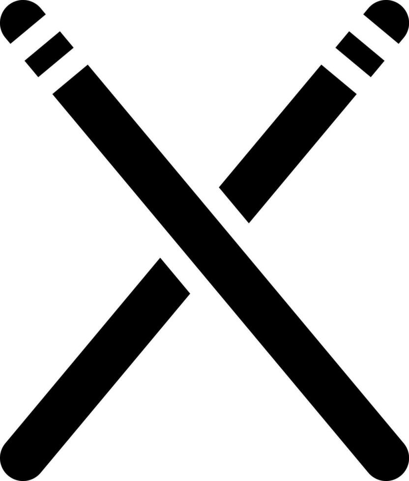 Two crossed stick icon in flat style. vector