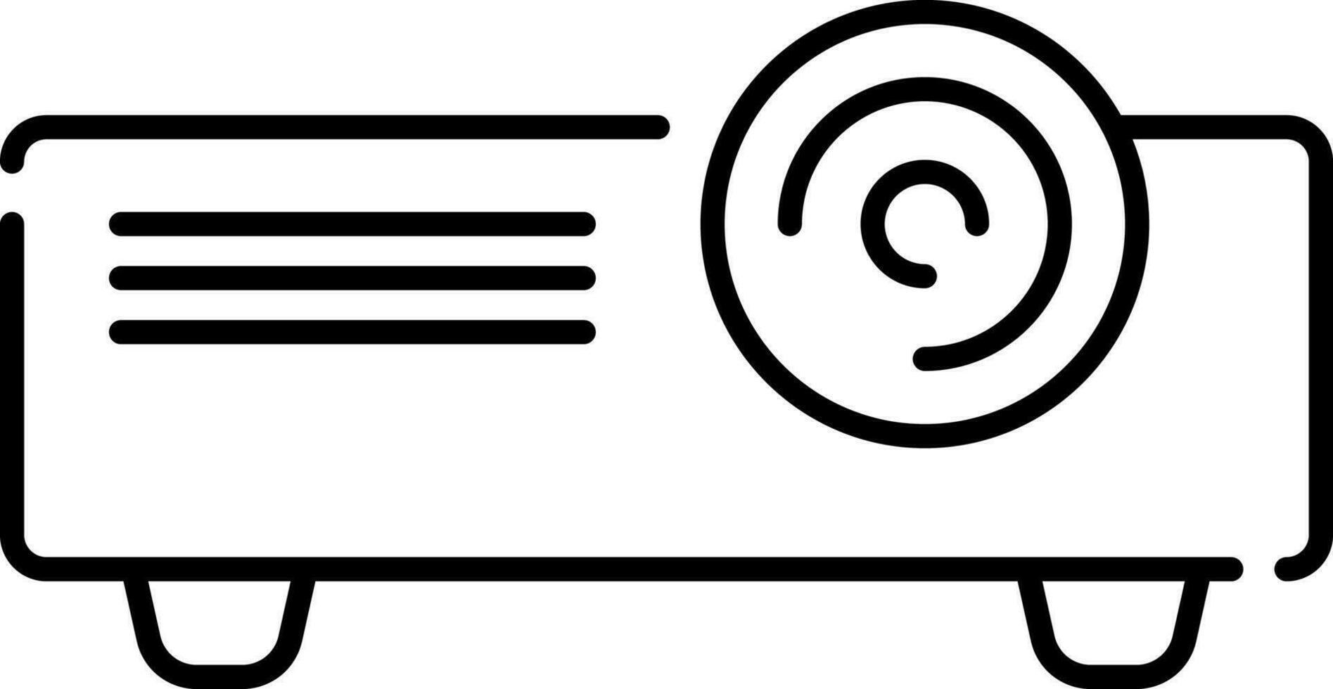 Video projector icon in line art. vector