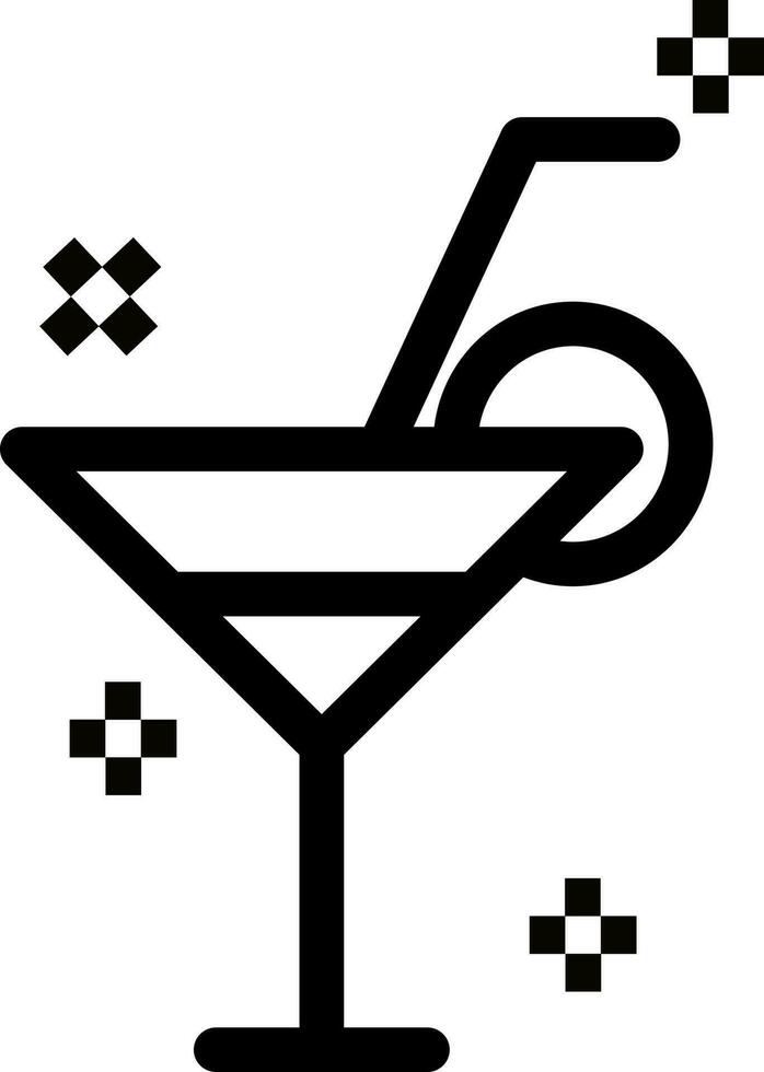 cóctel o Mocktail vaso icono en negro línea Arte. vector