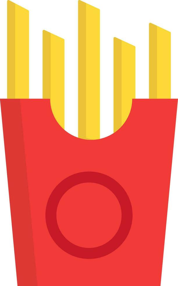 French fries box icon in yellow and red color. vector