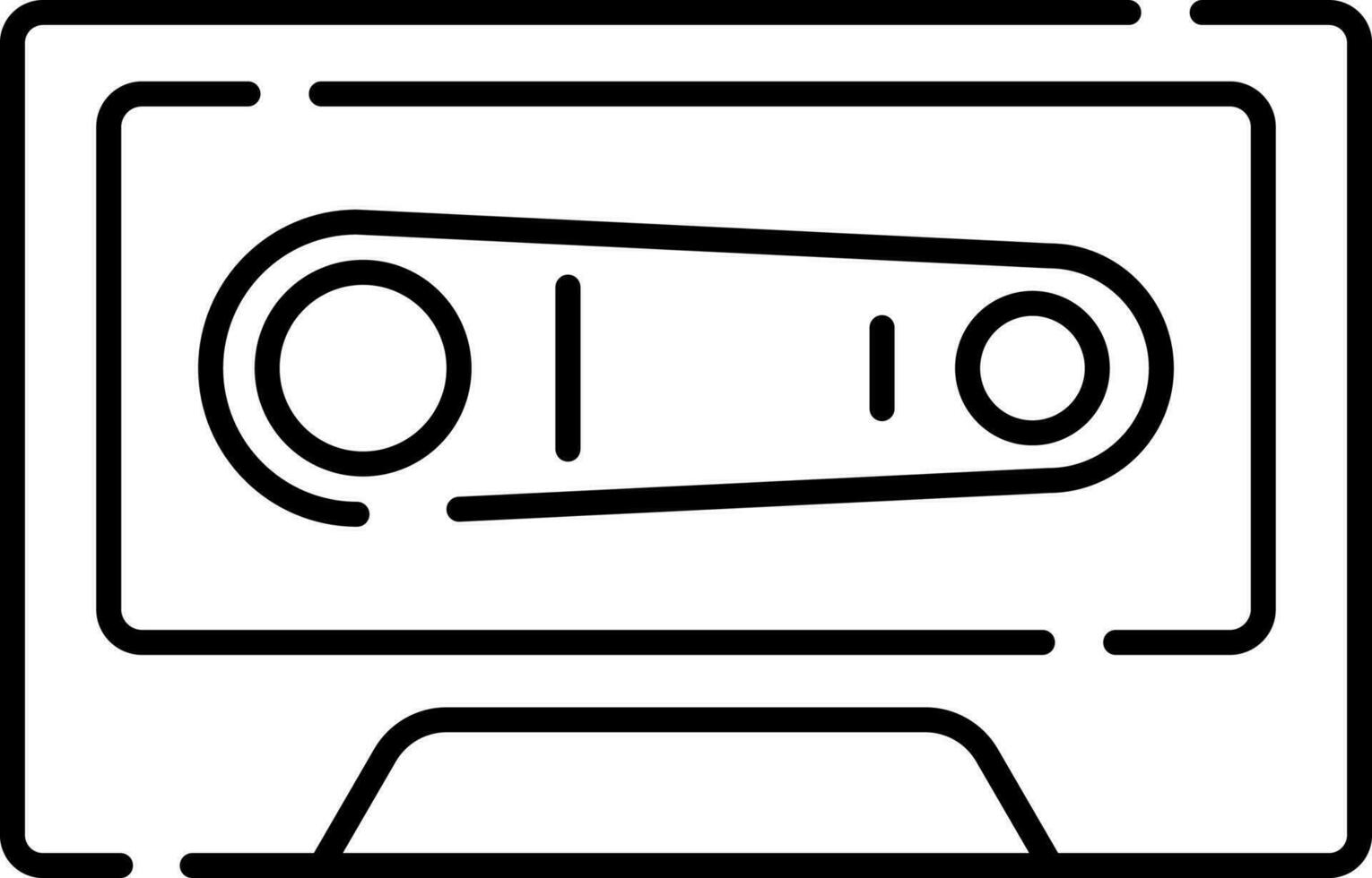 Cassette icon or symbol in line art. vector