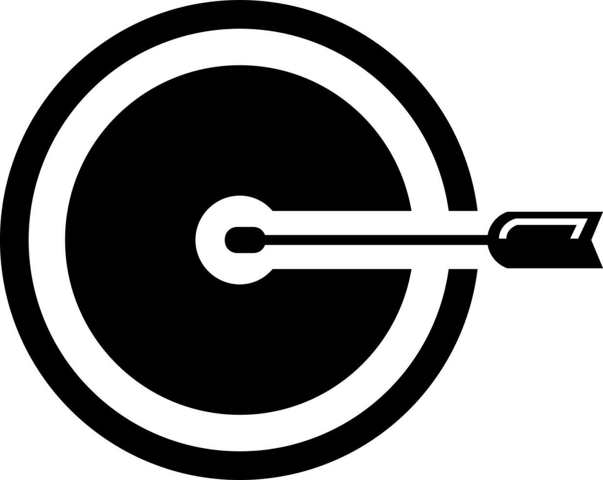 Bullseye with arrow icon or symbol. vector