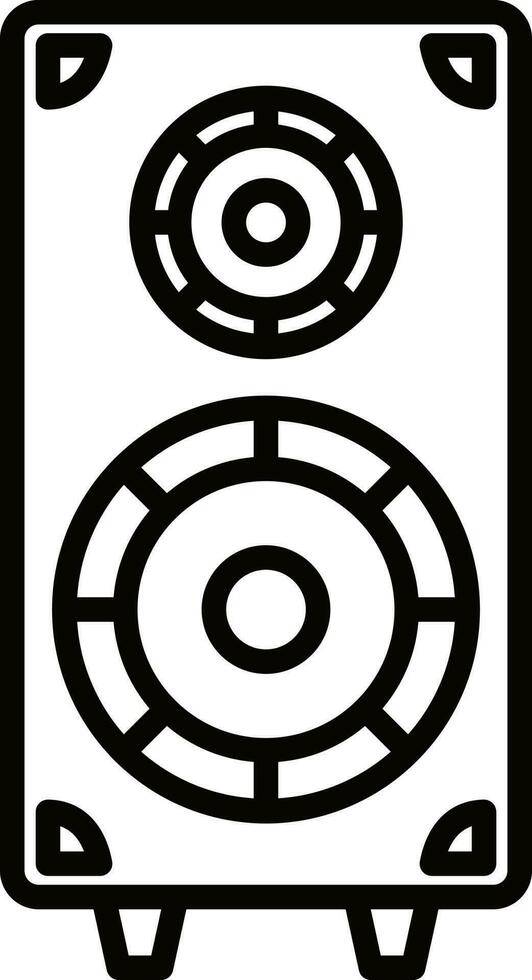 Flat style speaker icon in thin line art. vector