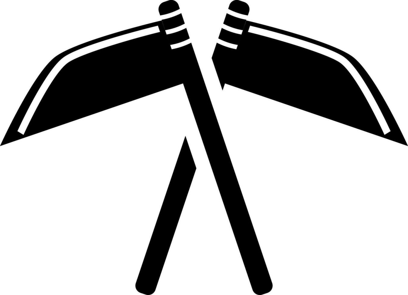 Two crossed axe icon in glyph style. vector