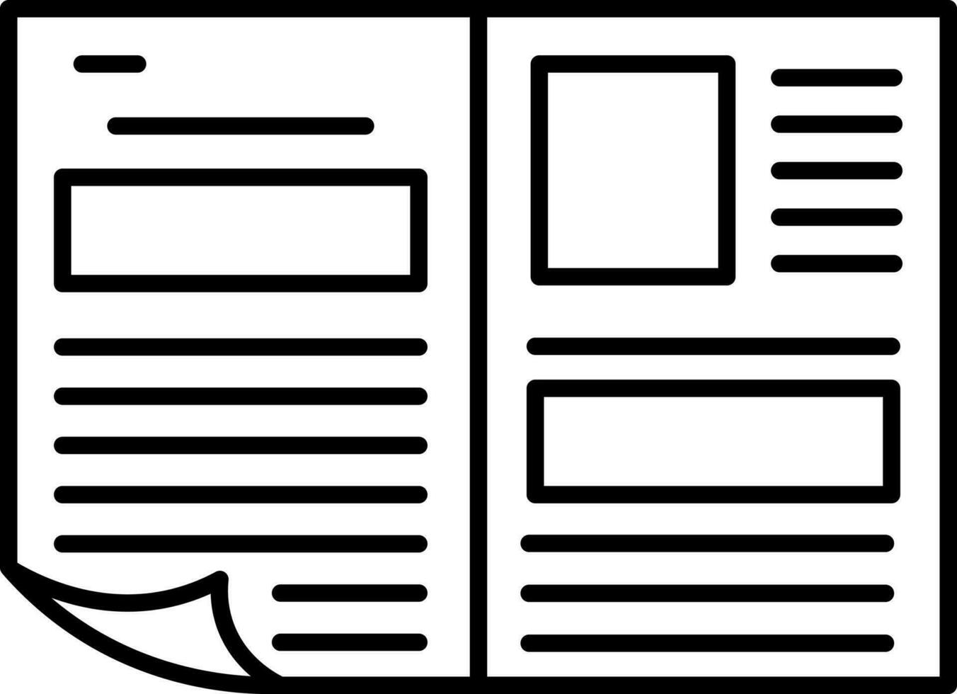 Newspaper icon in line art. vector
