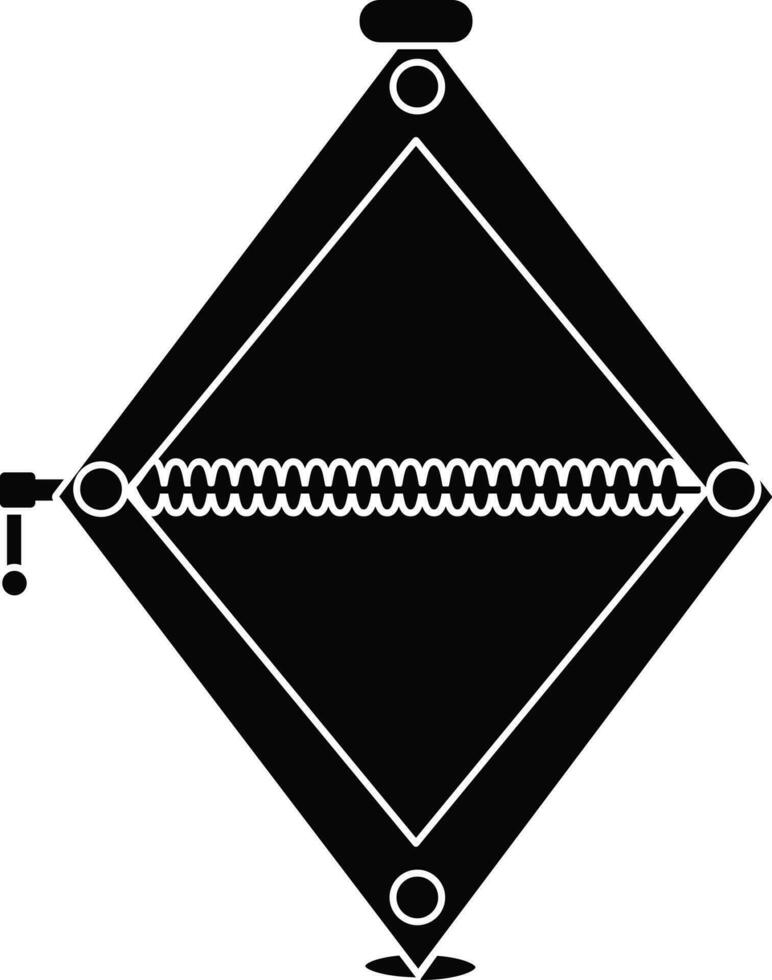 Black and White auto jack in flat style. vector