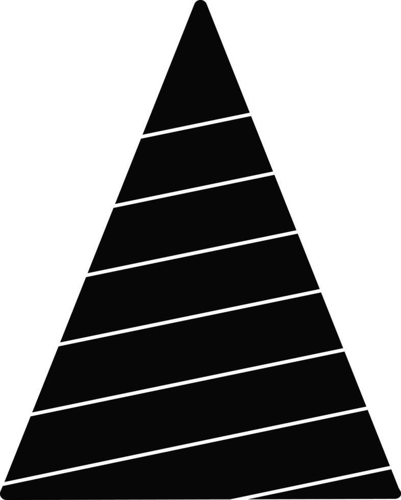 Traffic cone in Black and White color. vector