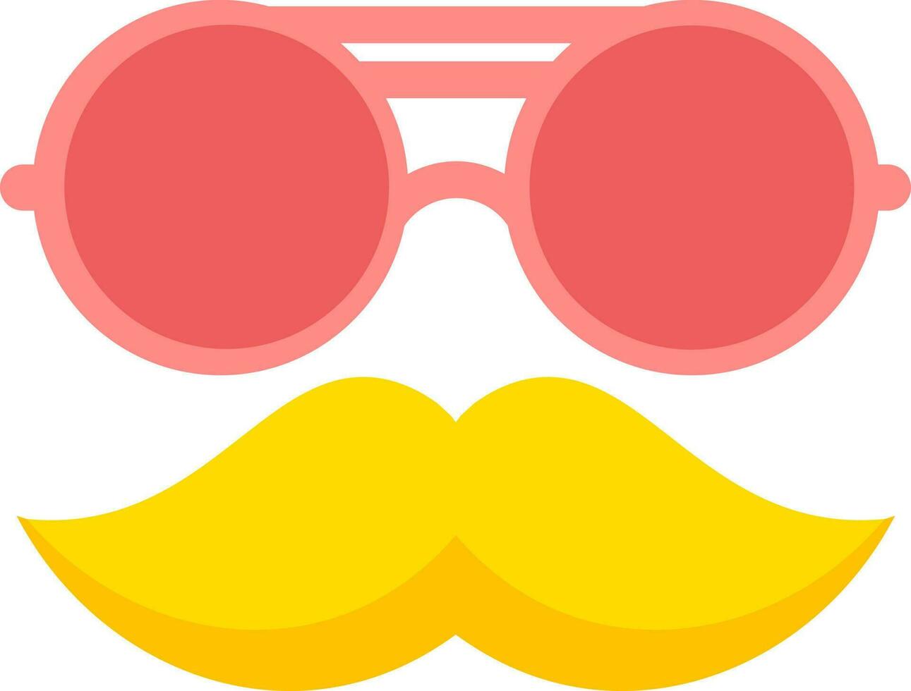 Creative man face made by goggles and mustache. vector