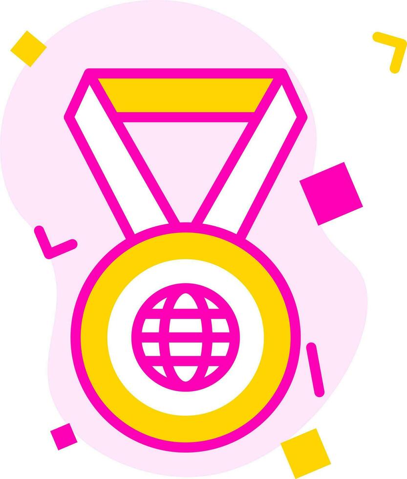 plano estilo internacional medalla en rosado y amarillo resumen geométrico antecedentes. vector