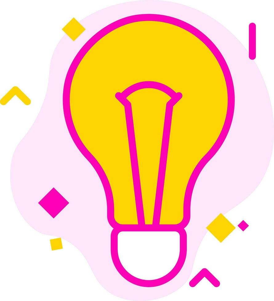 Flat style Light Bulb on pink and yellow Abstract Background for Idea concept. vector