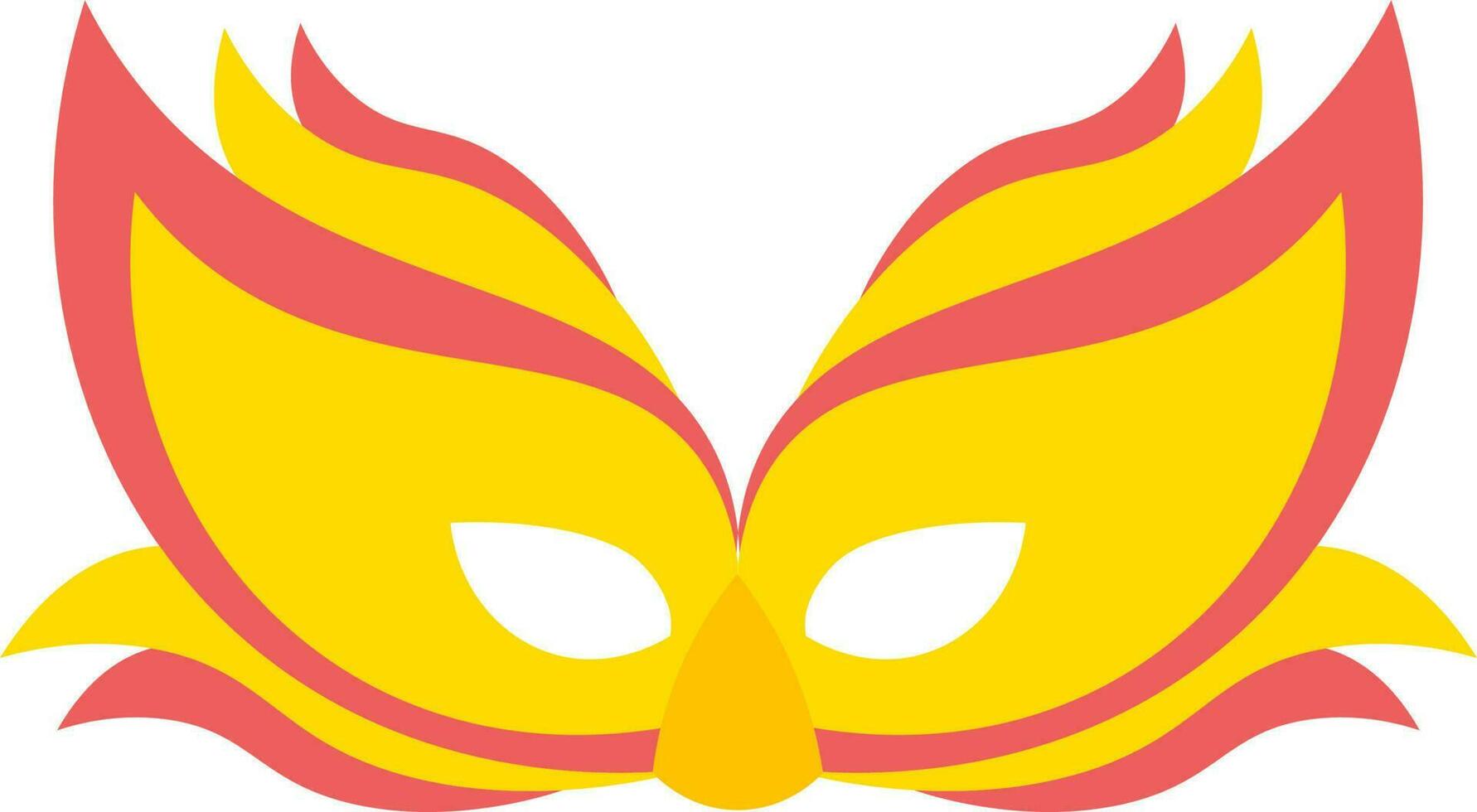 Masquerade mask icon in yellow and red color. vector
