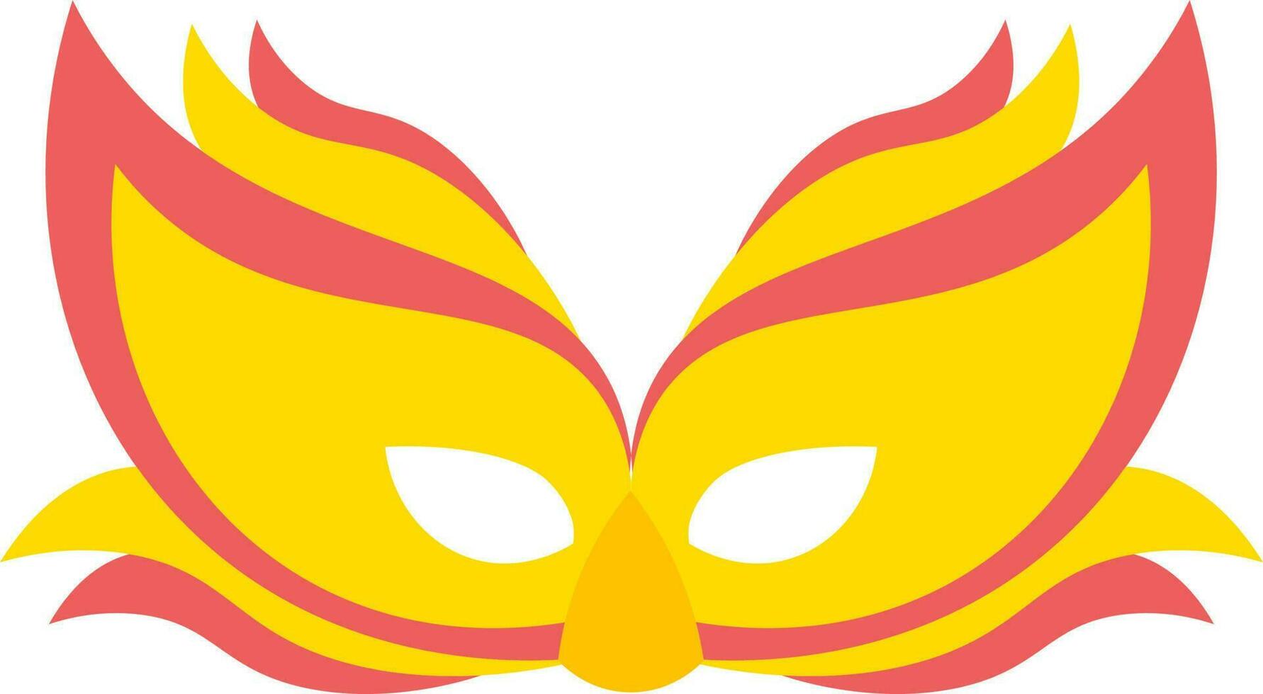 mascarada máscara icono en amarillo y rojo color. vector