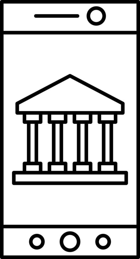 Line art icon for online payment concept. vector