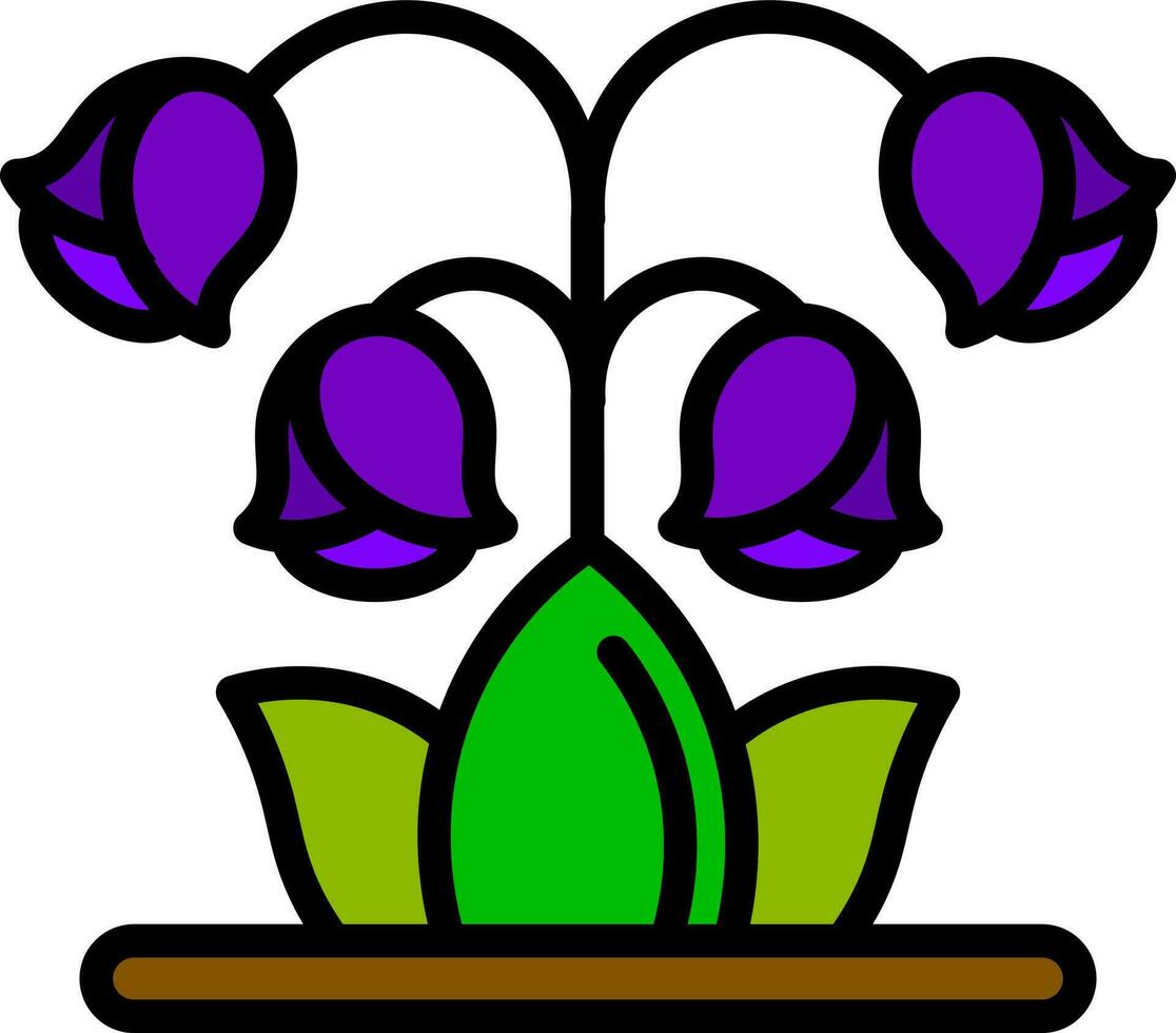 Vector illustration of purple rose flower plant.