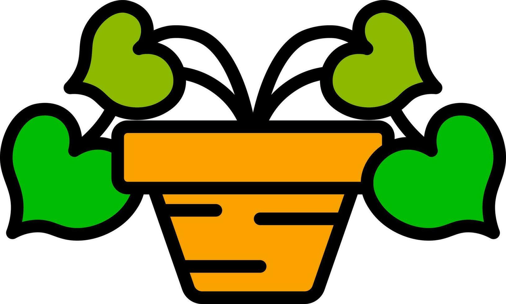 Erubescens plant icon in green and orange color. vector