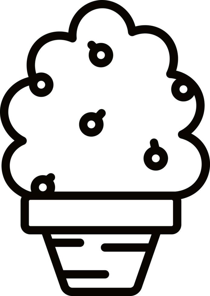 Line art illustration of mammillaria cactus icon. vector