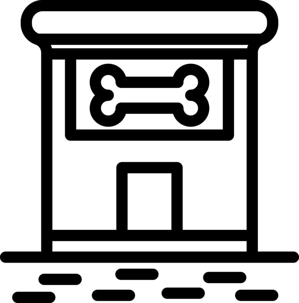 plano ilustración de mascota tienda icono. vector