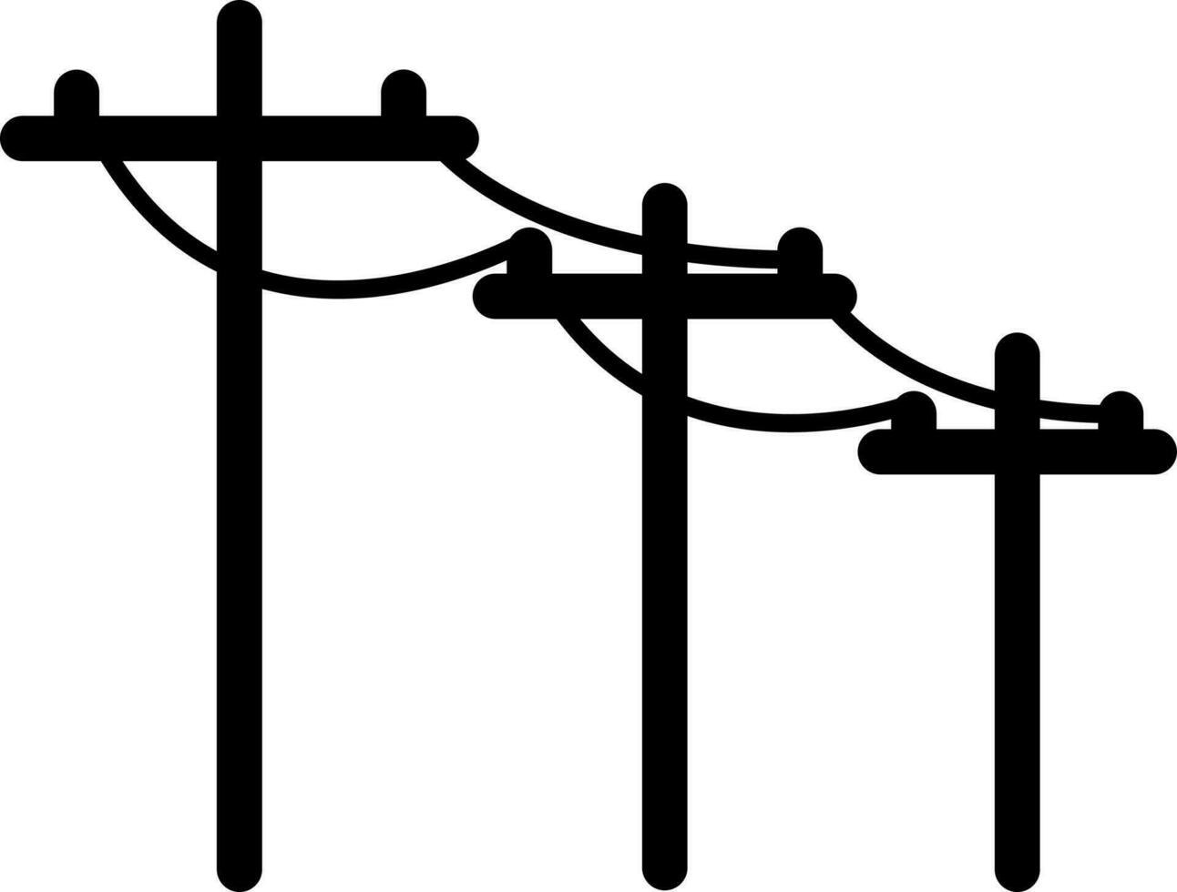 Line art illustration of electric pole icon. vector
