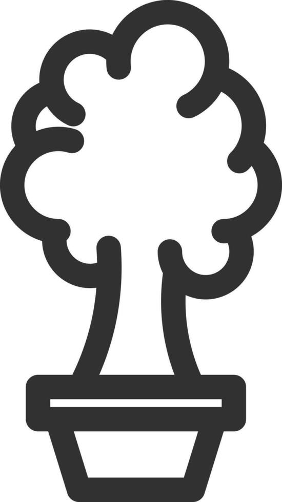 Line art illustration of plant icon. vector