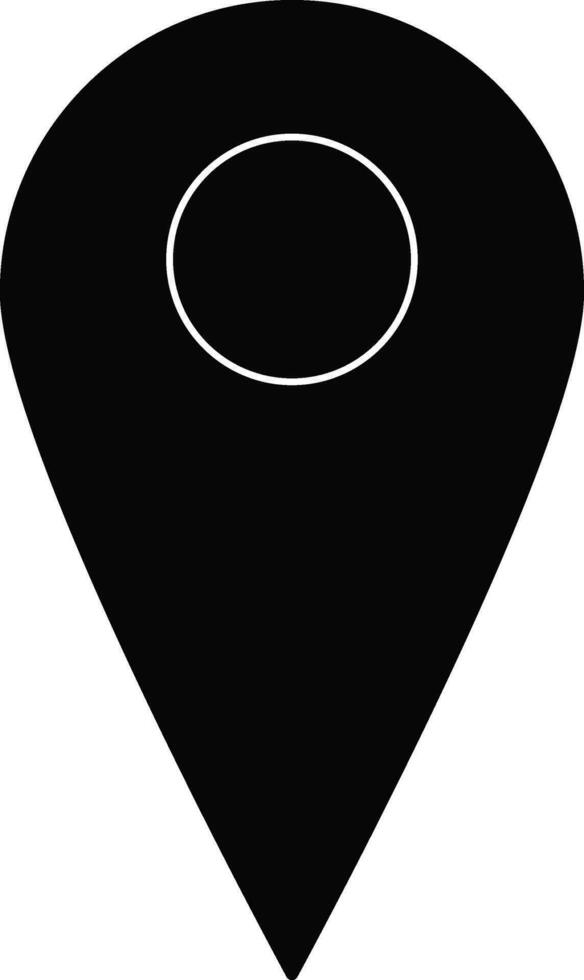 Blank map pointer in black color. vector