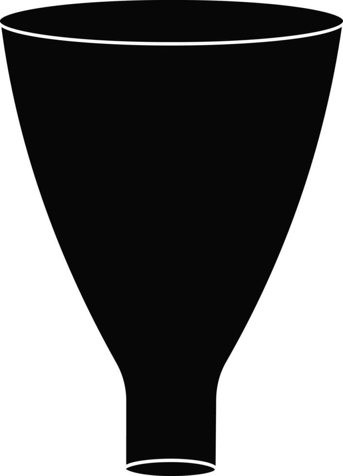Illustration of funnel in black color. vector