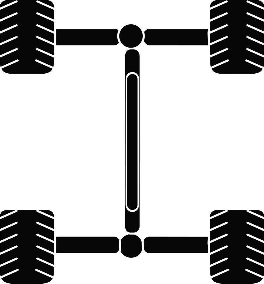 Black and White chassis in flat style. vector