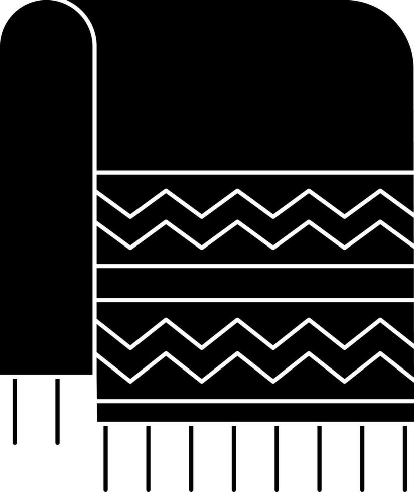 Black and White blanket icon in flat style. vector