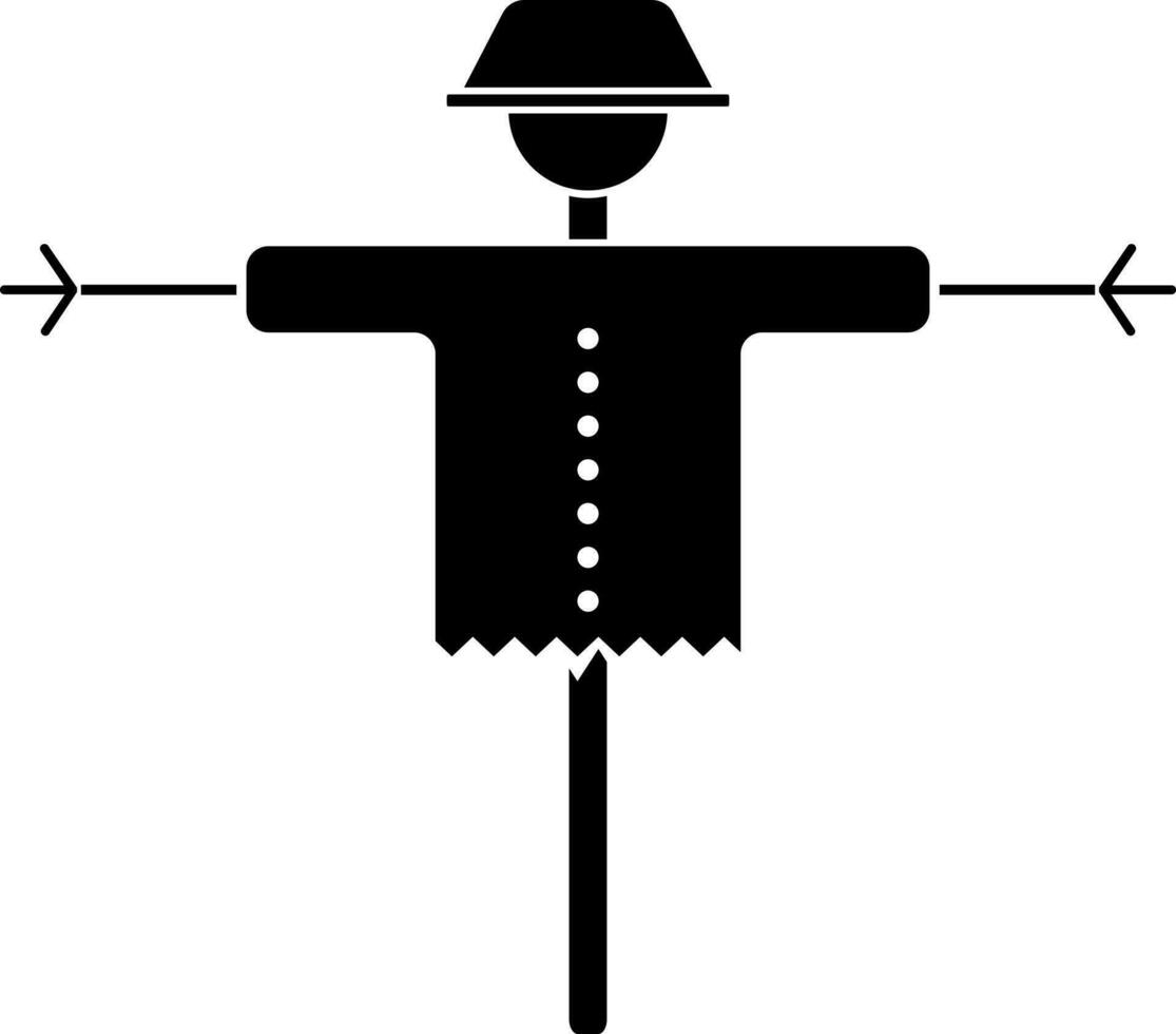 Scarecrow icon in Black and White color. vector