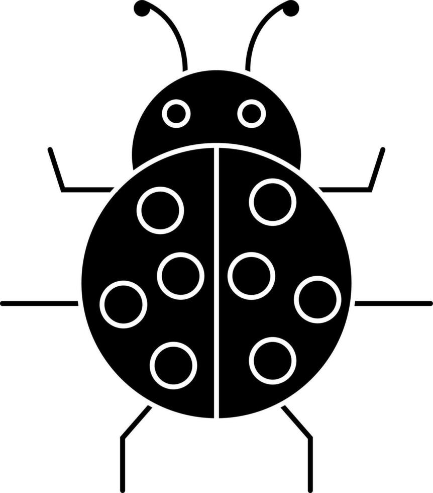 Black and White bug icon in flat style. vector