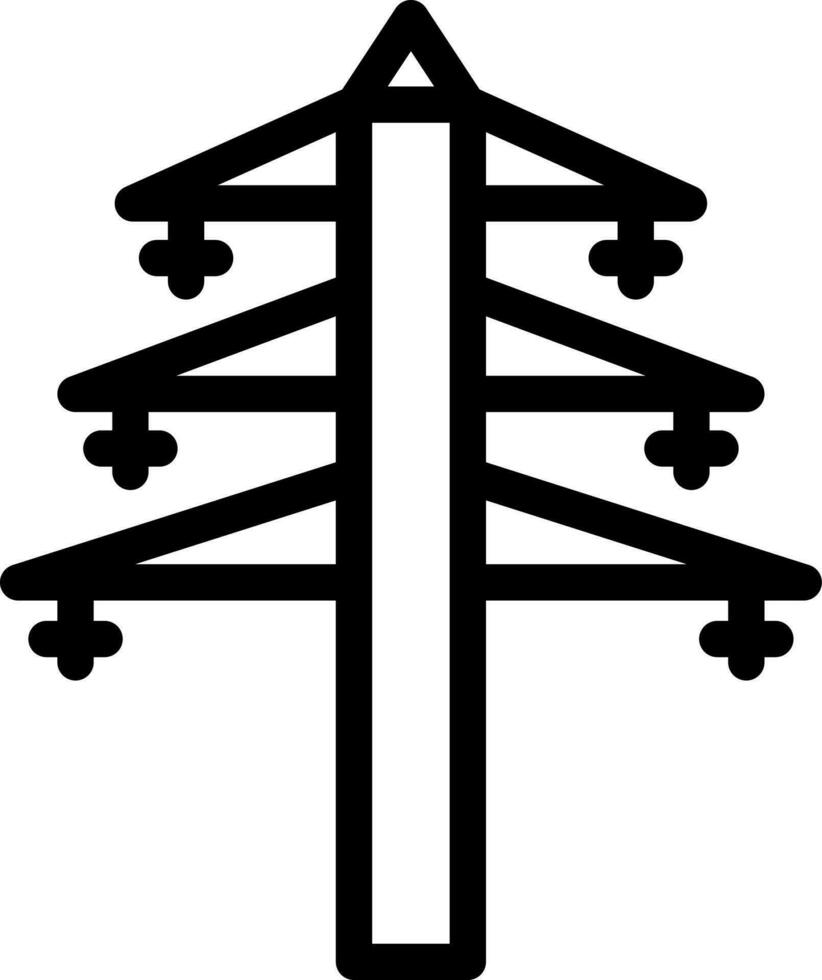 Pylon icon in black line art. vector
