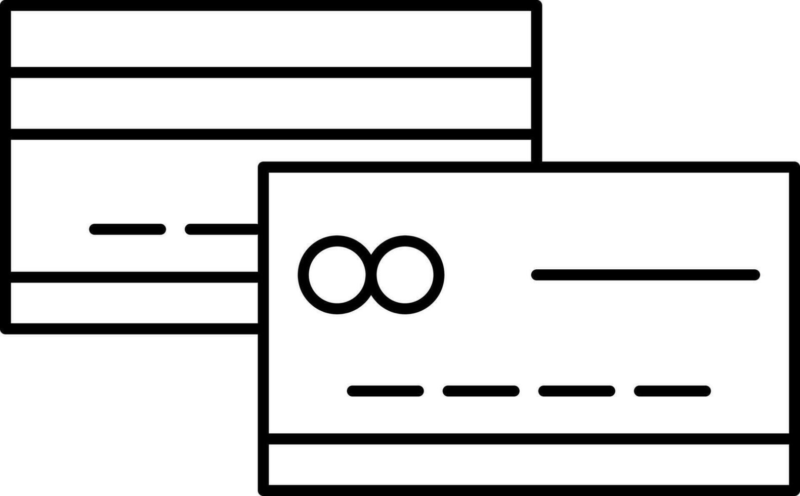 Line art illustration of Credit or debit card. vector