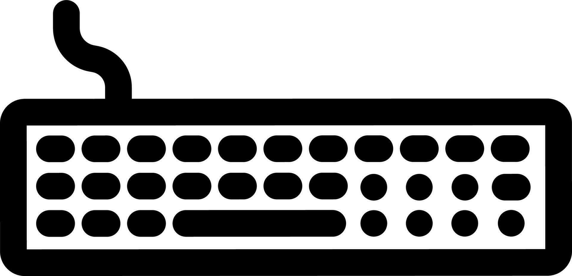 negro línea Arte ilustración de teclado icono. vector