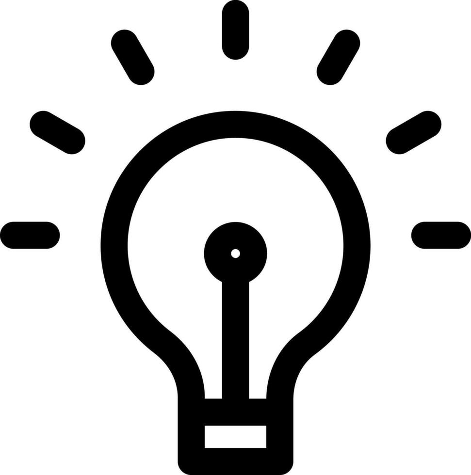 Black line art illustration of Light Bulb or Idea icon. vector