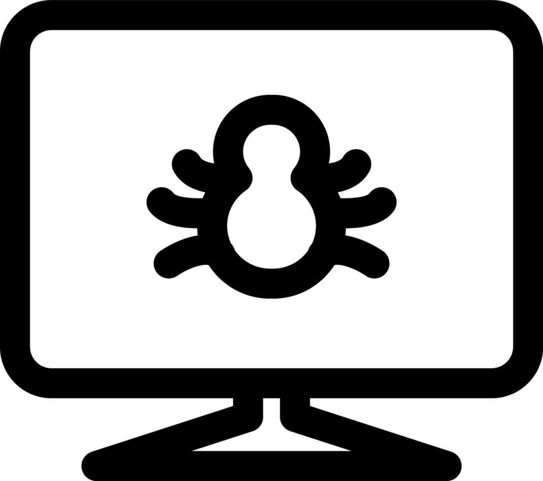 Computer Virus icon in thin line art. vector