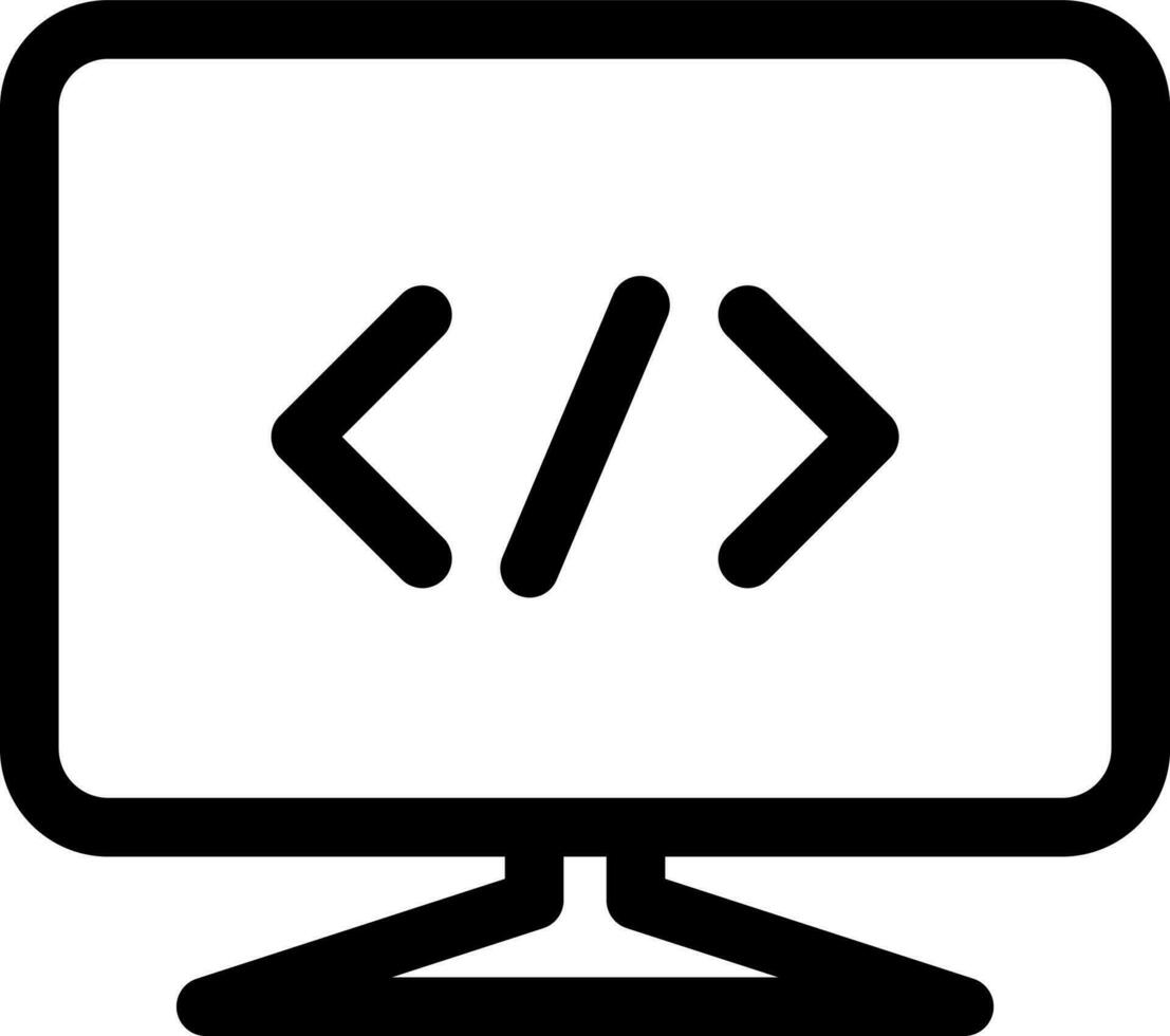 Web Coding or Programming icon in line art. vector