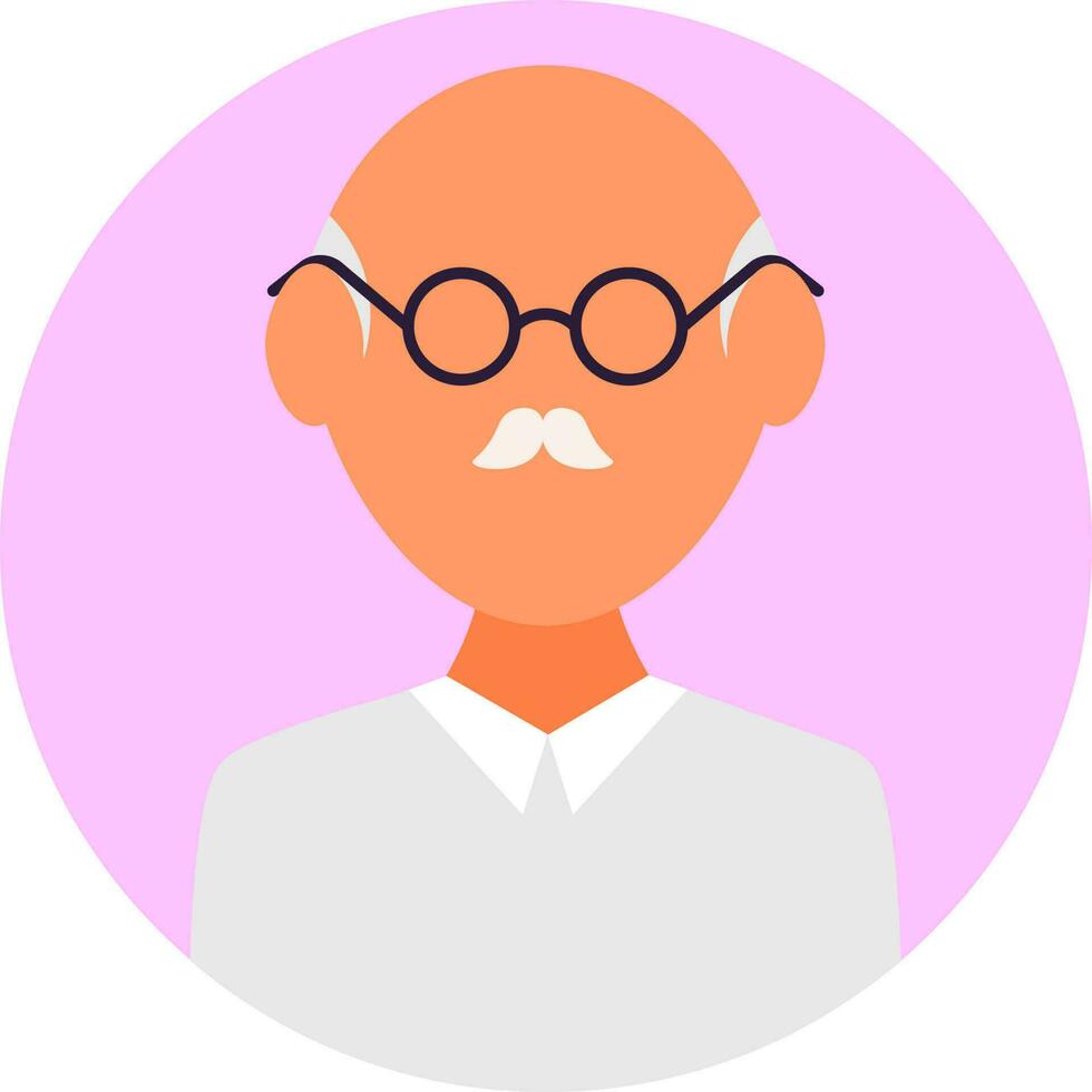 Old Man Cartoon Character icon or symbol. vector