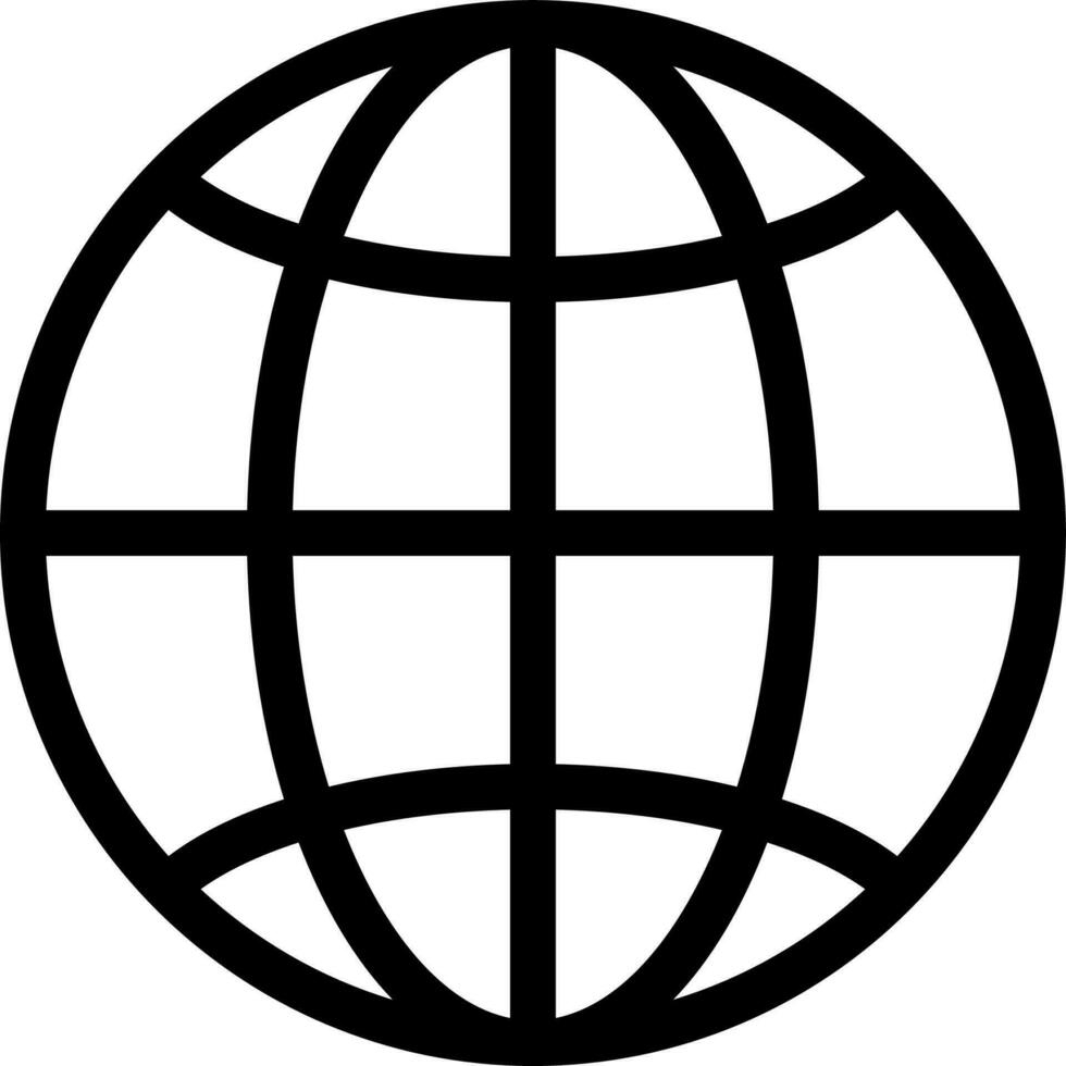 Globe icon or symbol in line art. vector