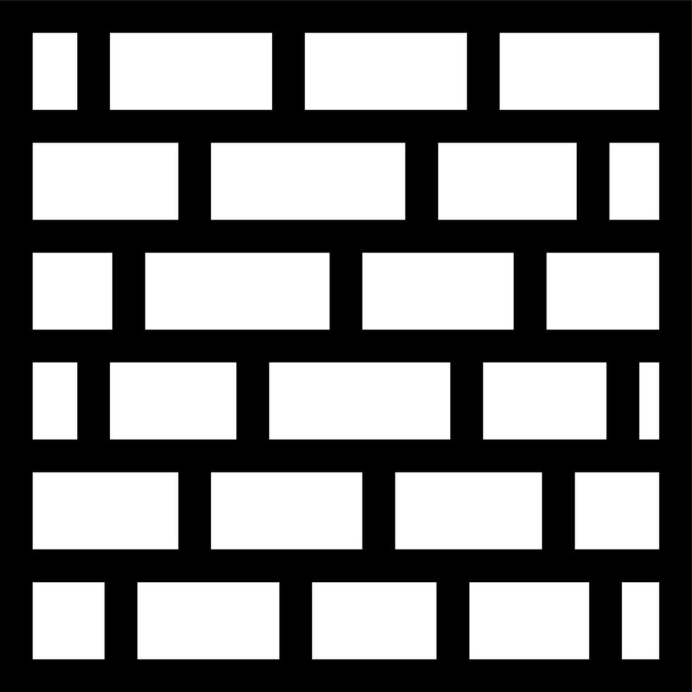 Block or wall icon in black line art. vector