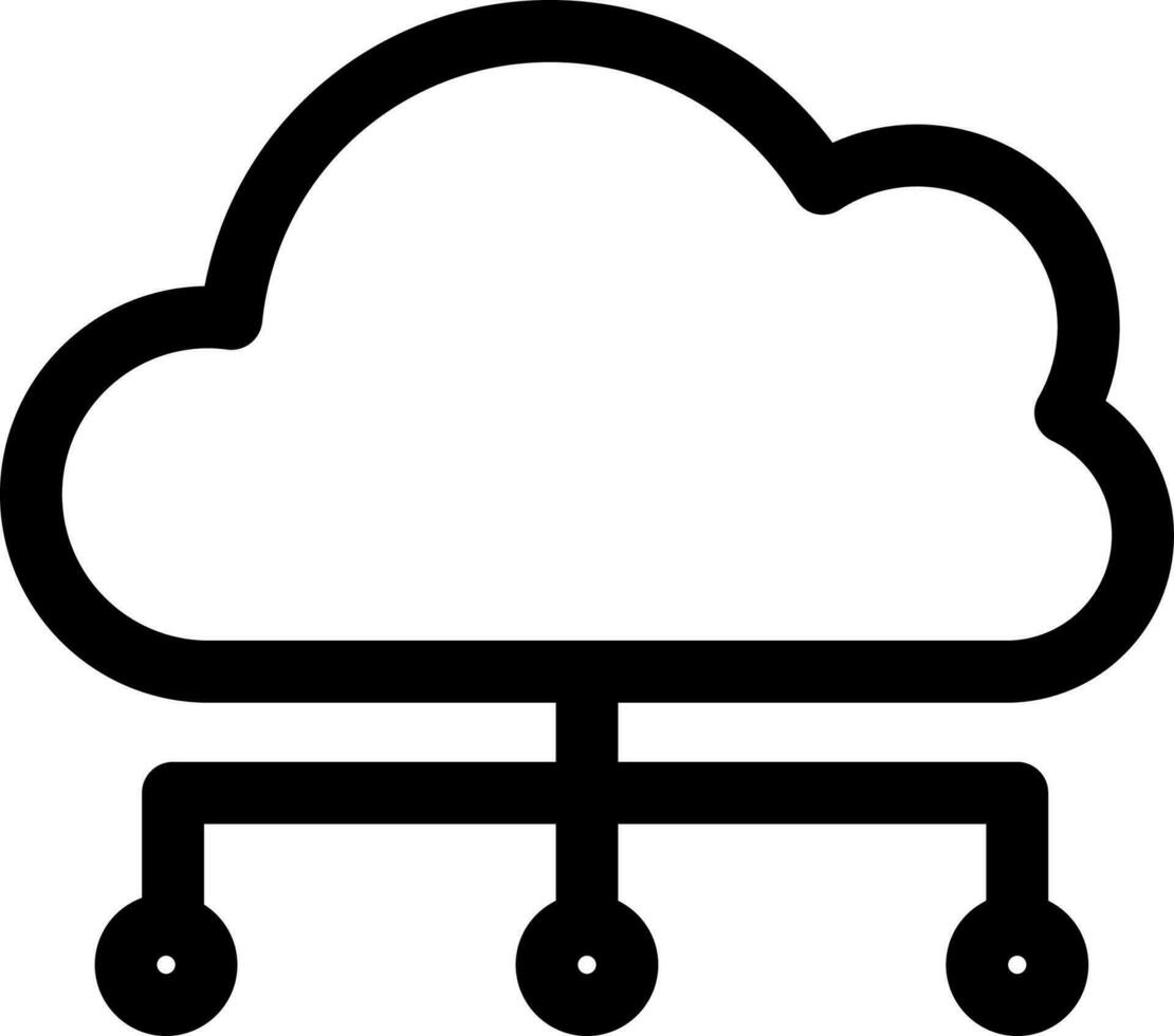 nube informática icono en Delgado línea Arte. vector