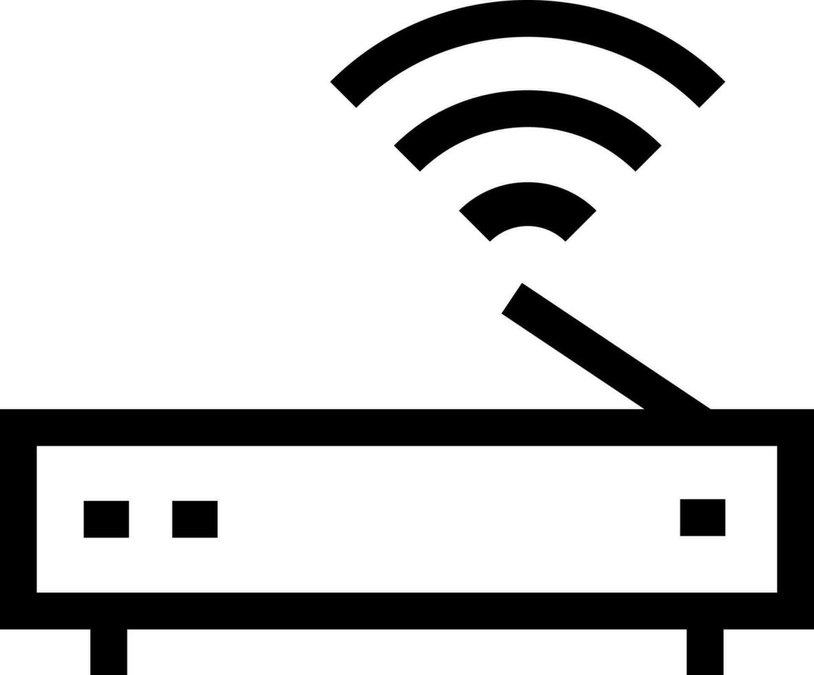 línea Arte ilustración de Wifi enrutador icono. vector