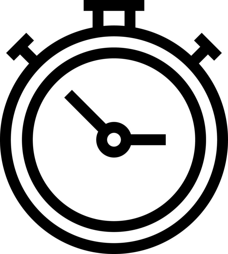 alarma reloj icono en negro línea Arte. vector