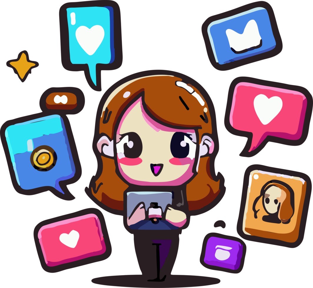 Social media png graphic clipart design