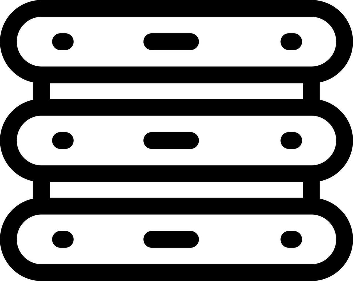 Flat style Server icon in thin line art. vector