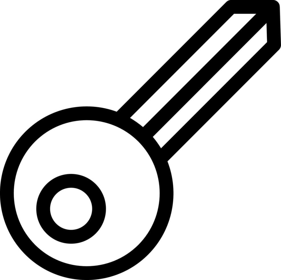 Black line art illustration of key icon. vector
