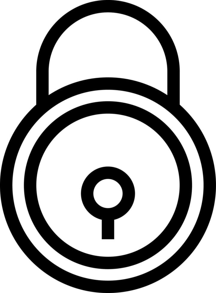 Lock icon or symbol in line art. vector