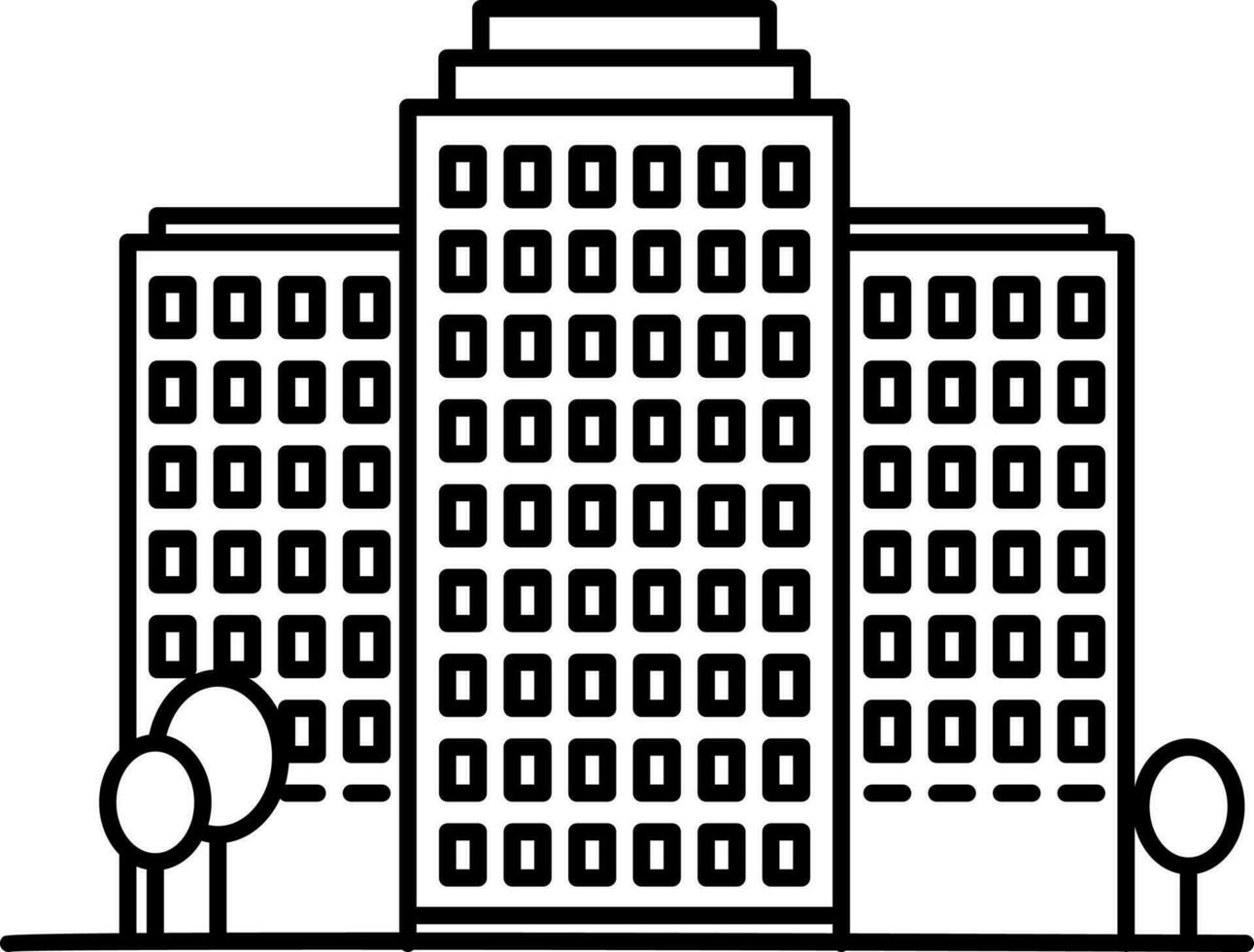 Illustration of apartment building icon. vector