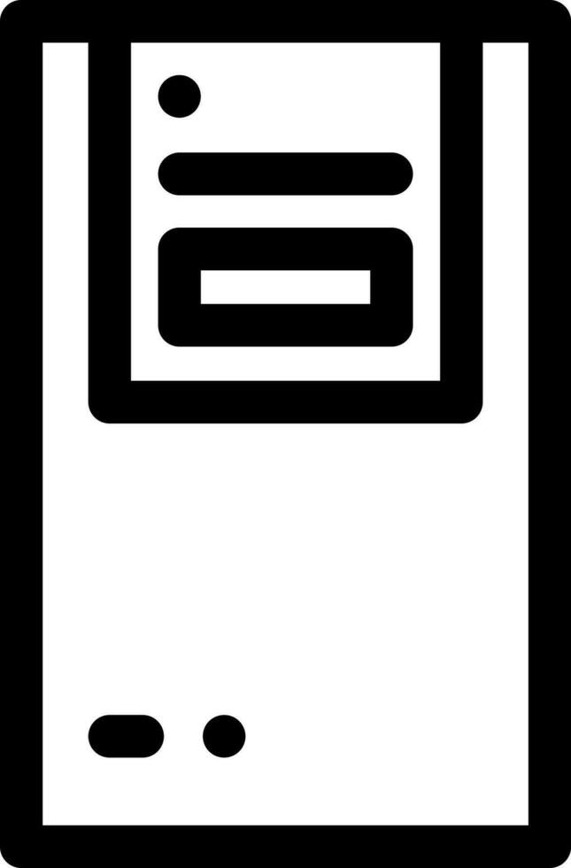 Line art illustration of CPU icon. vector