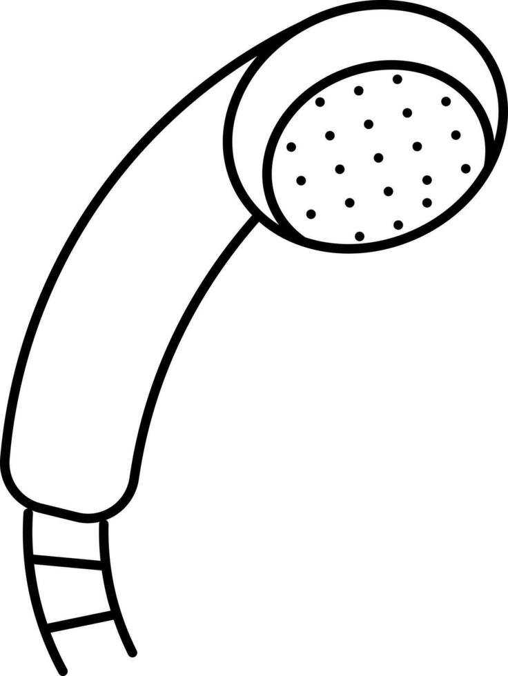 Flat style shower icon in thin line art. vector